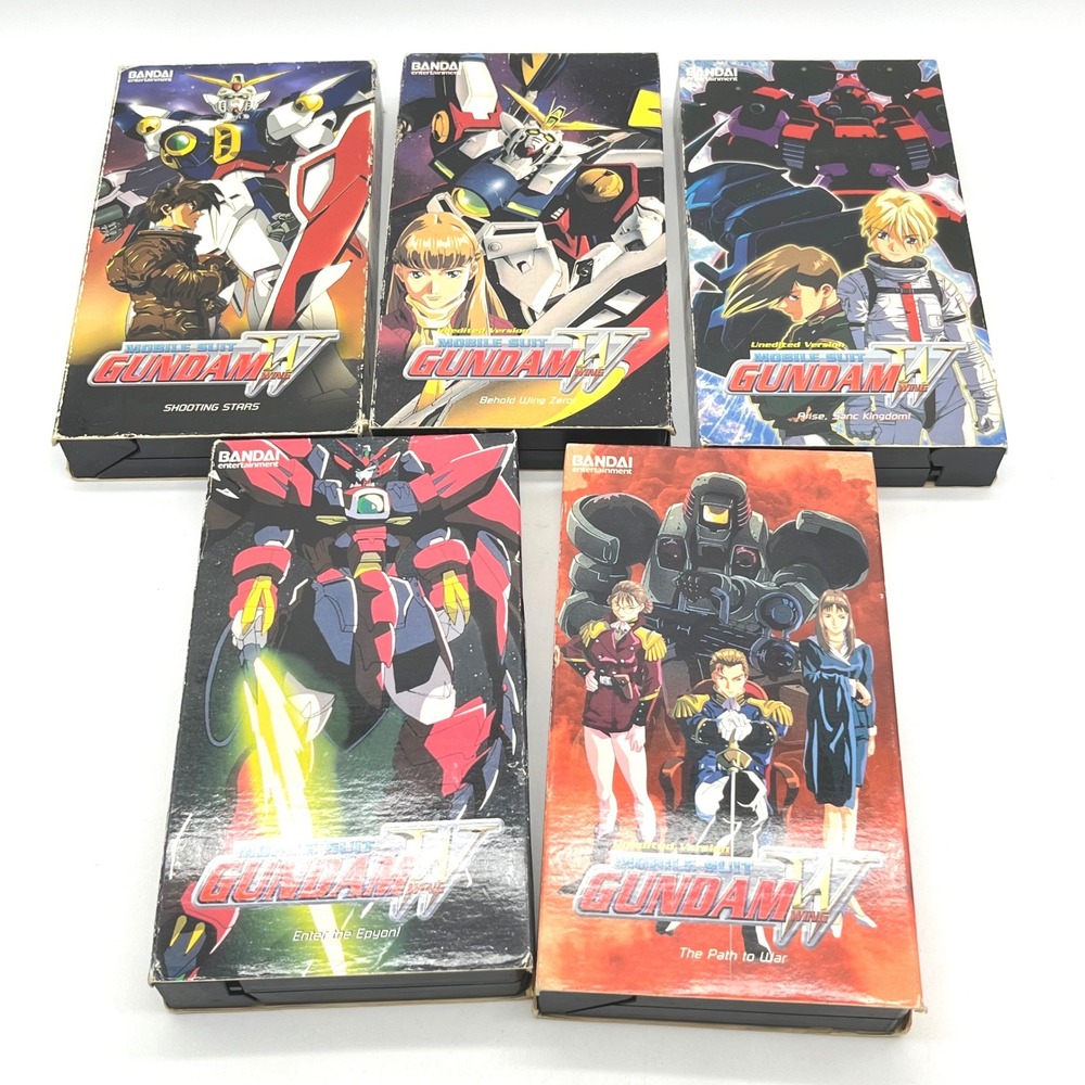 Mobile Suit Gundam Wing VHS Lot 5 Bandai Anime Tapes Shooting Stars Epyon